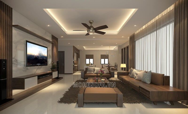 Việc thiết kế nội thất phòng khách hiện đại bằng gỗ cho nhà phố, nhà biệt thự là một công việc đòi hỏi sự tận tâm và tính cẩn thận.